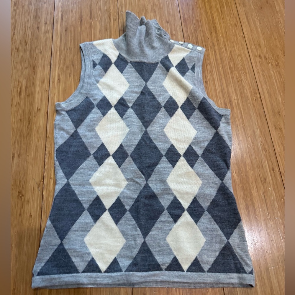 Plaid designed Sleeveless Sweater size XS